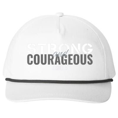 Strong & Courageous Bible Verse For Women Men Christian Snapback Five-Panel Rope Hat