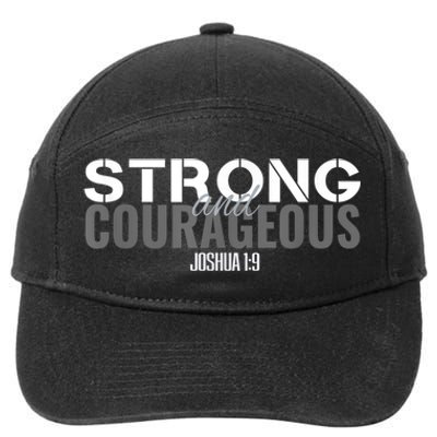 Strong & Courageous Bible Verse For Women Men Christian 7-Panel Snapback Hat