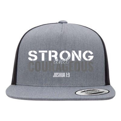 Strong & Courageous Bible Verse For Women Men Christian Flat Bill Trucker Hat