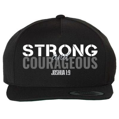 Strong & Courageous Bible Verse For Women Men Christian Wool Snapback Cap