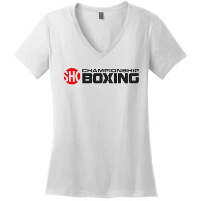 SHO Championship Boxing Logo Women's V-Neck T-Shirt