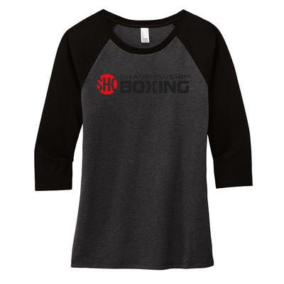 SHO Championship Boxing Logo Women's Tri-Blend 3/4-Sleeve Raglan Shirt