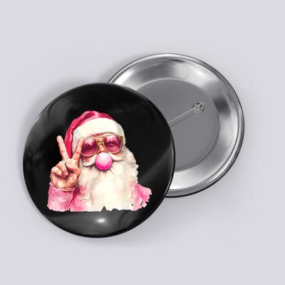 Santa Claus Blowing Sunglasses Christmas Button