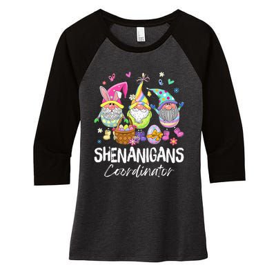 Shenanigan Coordinator Bunny Spring Hunt Eggs Women's Tri-Blend 3/4-Sleeve Raglan Shirt