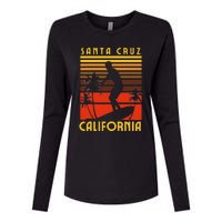 Santa Cruz Beach California Surfing Surfer Ocean Vintage Womens Cotton Relaxed Long Sleeve T-Shirt