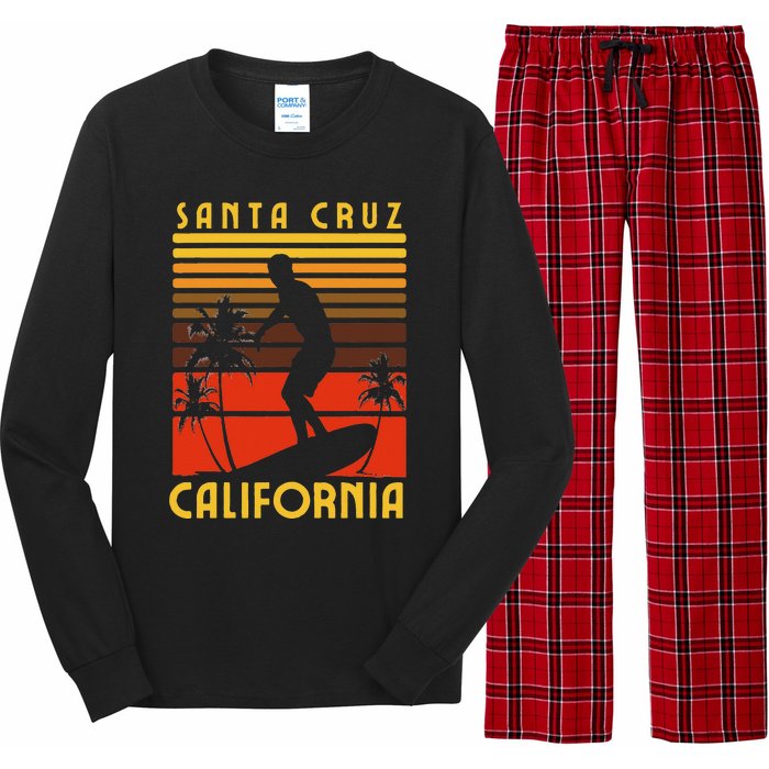 Santa Cruz Beach California Surfing Surfer Ocean Vintage Long Sleeve Pajama Set