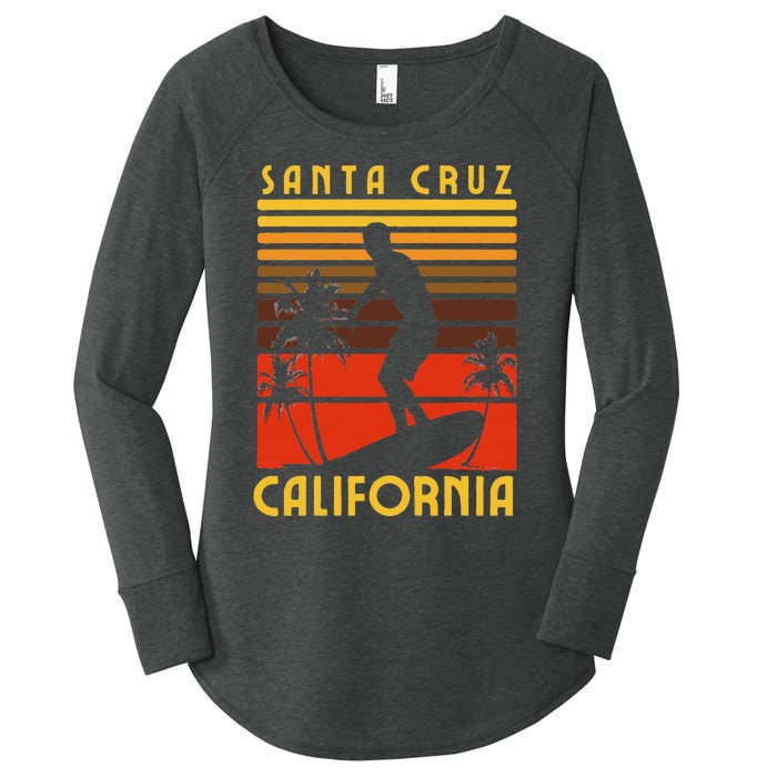 Santa Cruz Beach California Surfing Surfer Ocean Vintage Women's Perfect Tri Tunic Long Sleeve Shirt