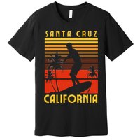 Santa Cruz Beach California Surfing Surfer Ocean Vintage Premium T-Shirt