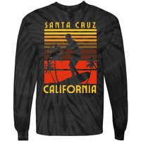 Santa Cruz Beach California Surfing Surfer Ocean Vintage Tie-Dye Long Sleeve Shirt