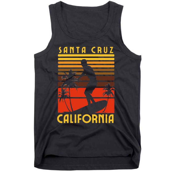 Santa Cruz Beach California Surfing Surfer Ocean Vintage Tank Top