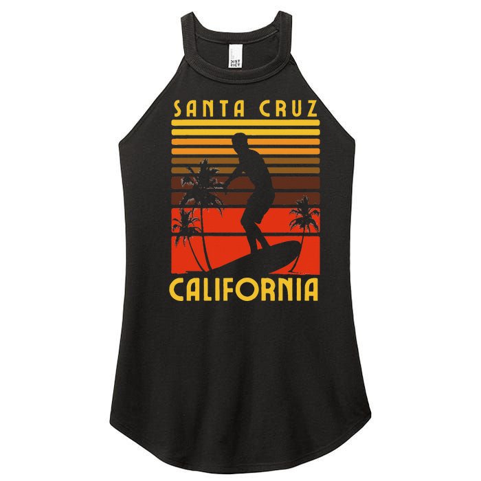 Santa Cruz Beach California Surfing Surfer Ocean Vintage Women's Perfect Tri Rocker Tank