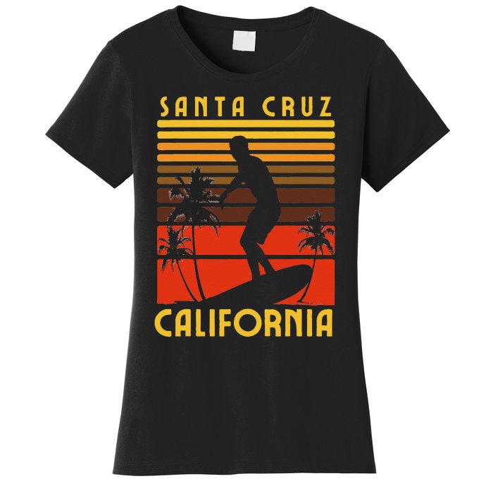 Santa Cruz Beach California Surfing Surfer Ocean Vintage Women's T-Shirt