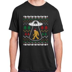 Santa Claus Bigfoot Ufo Sasquatch Ugly Christmas Sweater Gift Adult ChromaSoft Performance T-Shirt