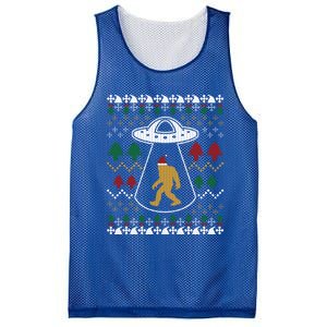 Santa Claus Bigfoot Ufo Sasquatch Ugly Christmas Sweater Gift Mesh Reversible Basketball Jersey Tank