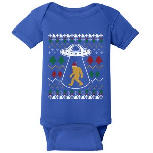 Santa Claus Bigfoot Ufo Sasquatch Ugly Christmas Sweater Gift Baby Bodysuit