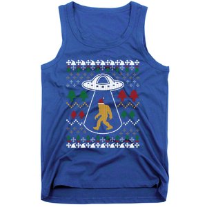 Santa Claus Bigfoot Ufo Sasquatch Ugly Christmas Sweater Gift Tank Top