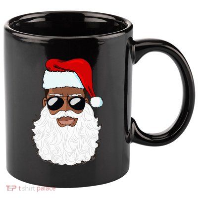 Santa Claus Black Xmas Santa Afro African American Proud 11oz C Handle Ceramic Mug