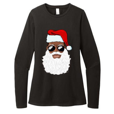 Santa Claus Black Xmas Santa Afro African American Proud Womens CVC Long Sleeve Shirt