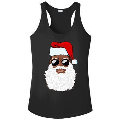 Santa Claus Black Xmas Santa Afro African American Proud Ladies PosiCharge Competitor Racerback Tank