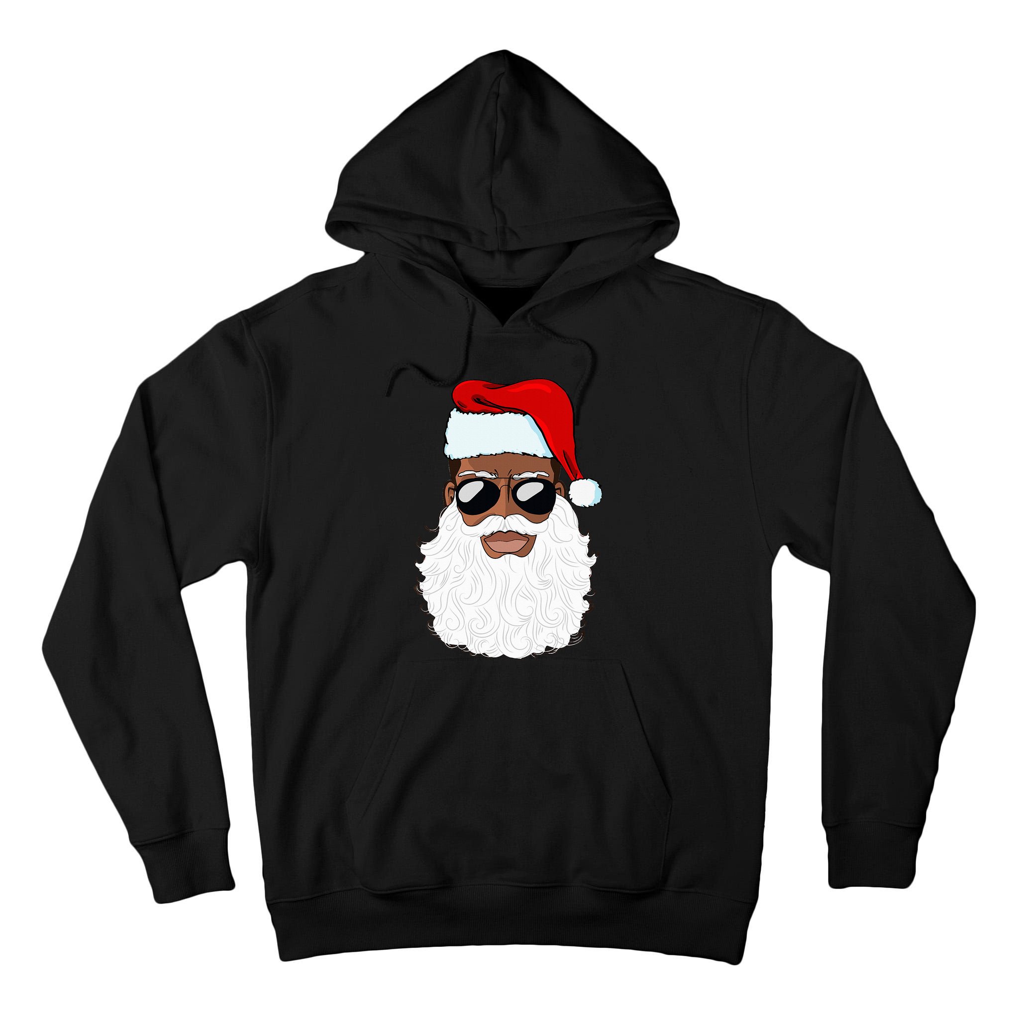 Santa Claus Black Xmas Santa Afro African American Proud Tall Hoodie