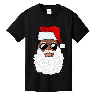 Santa Claus Black Xmas Santa Afro African American Proud Kids T-Shirt