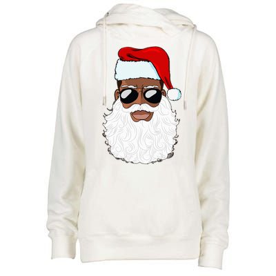 Santa Claus Black Xmas Santa Afro African American Proud Womens Funnel Neck Pullover Hood