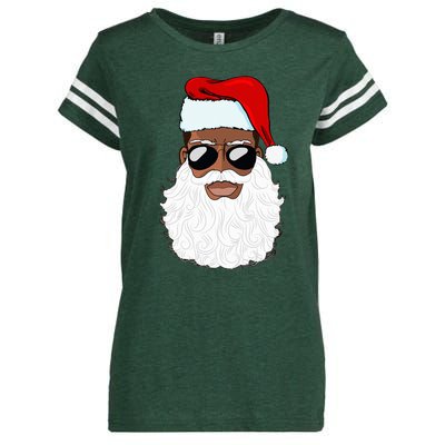 Santa Claus Black Xmas Santa Afro African American Proud Enza Ladies Jersey Football T-Shirt