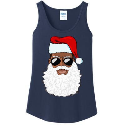 Santa Claus Black Xmas Santa Afro African American Proud Ladies Essential Tank