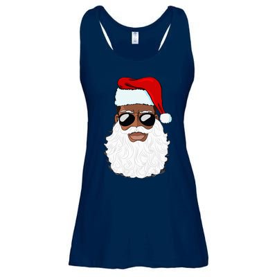 Santa Claus Black Xmas Santa Afro African American Proud Ladies Essential Flowy Tank