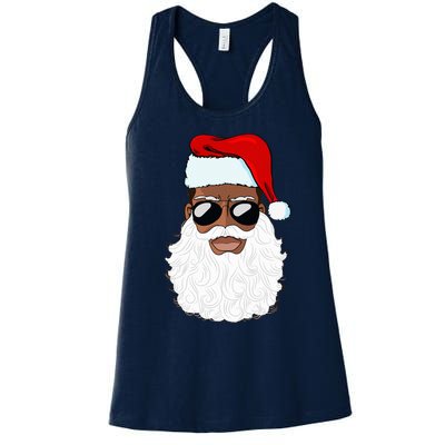 Santa Claus Black Xmas Santa Afro African American Proud Women's Racerback Tank