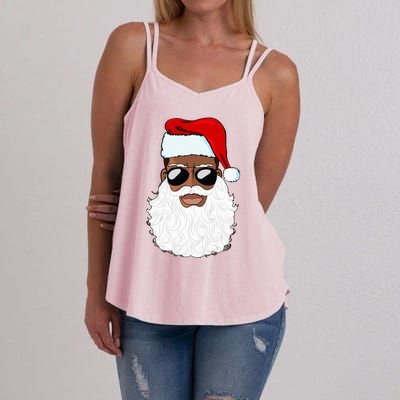 Santa Claus Black Xmas Santa Afro African American Proud Women's Strappy Tank