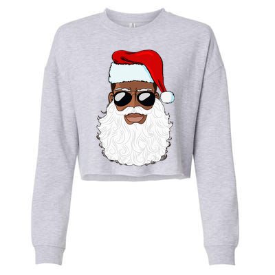 Santa Claus Black Xmas Santa Afro African American Proud Cropped Pullover Crew