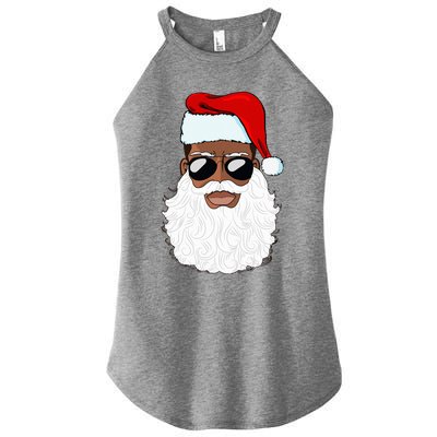 Santa Claus Black Xmas Santa Afro African American Proud Women's Perfect Tri Rocker Tank