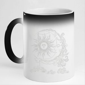 Space Celestial Bodies Sun Moon Boho Luna Solar Astronomy 11oz Black Color Changing Mug