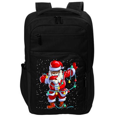 Santa Claus Black Christmas Afro African American Xmas Gift Impact Tech Backpack