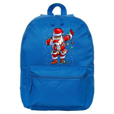 Santa Claus Black Christmas Afro African American Xmas Gift 16 in Basic Backpack