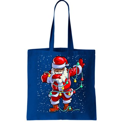 Santa Claus Black Christmas Afro African American Xmas Gift Tote Bag