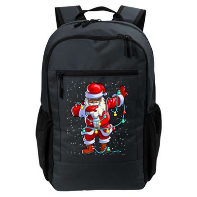 Santa Claus Black Christmas Afro African American Xmas Gift Daily Commute Backpack