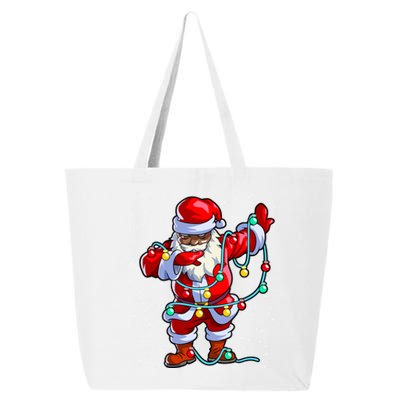 Santa Claus Black Christmas Afro African American Xmas Gift 25L Jumbo Tote