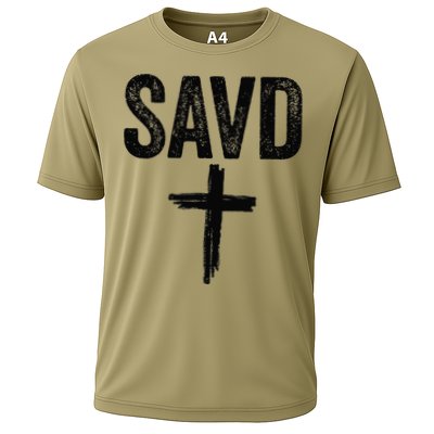 Saved Cross Bible Christian Believe Faith Jesus Savd Cooling Performance Crew T-Shirt