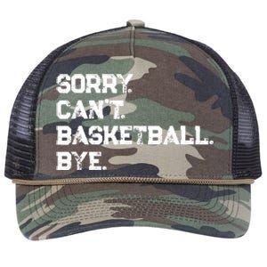 Sorry. CanT. Basketball. Bye. / Basketball Player & Fan Retro Rope Trucker Hat Cap