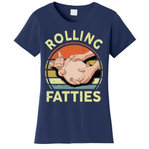 Sphynx Cat Breed Rolling Fatties Funny Mom Dad Kitten Retro Women's T-Shirt