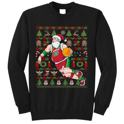 Santa Claus Basketball Ugly Christmas Sweatshirt