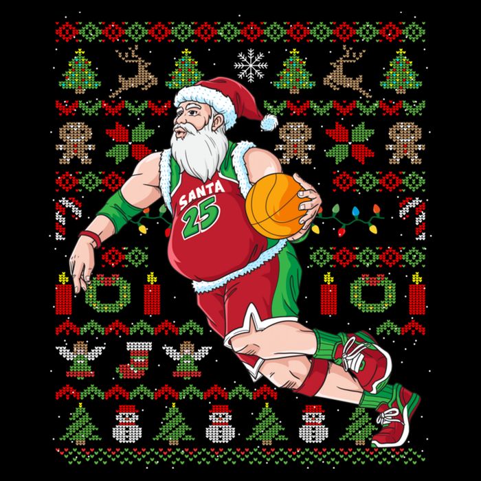 Santa Claus Basketball Ugly Christmas Impact Tech Backpack