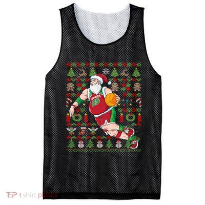Santa Claus Basketball Ugly Christmas Mesh Reversible Basketball Jersey Tank