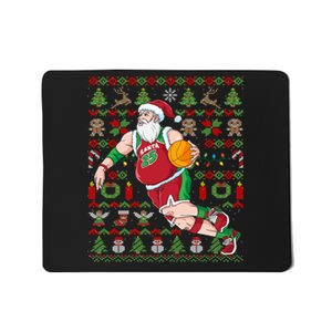 Santa Claus Basketball Ugly Christmas Mousepad