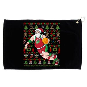 Santa Claus Basketball Ugly Christmas Grommeted Golf Towel