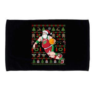 Santa Claus Basketball Ugly Christmas Microfiber Hand Towel