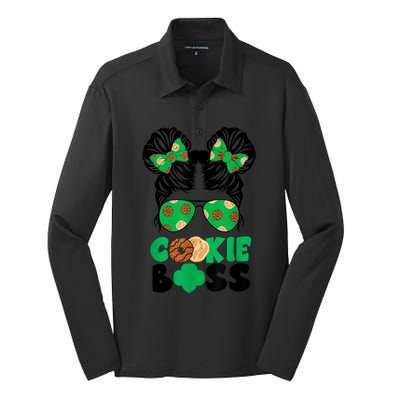 Scout Cookie Boss Kidlife Messy Bun Sunglasses Silk Touch Performance Long Sleeve Polo