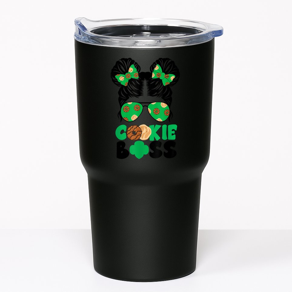 Scout Cookie Boss Kidlife Messy Bun Sunglasses Tumbler